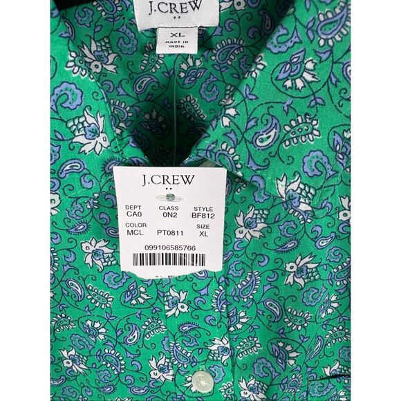 J.Crew Factory floral paisley print button down shirt size XL - Picture 4 of 5